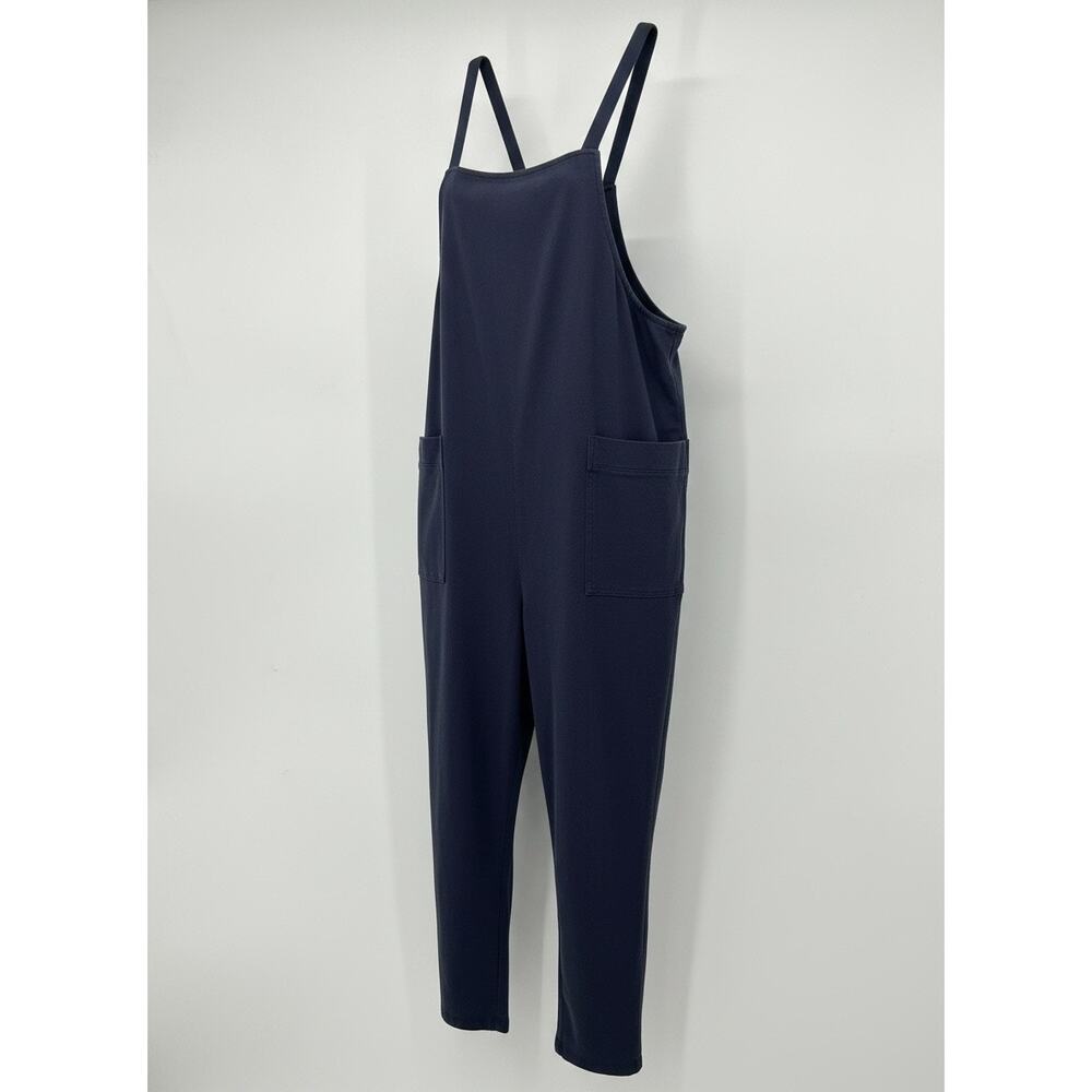 Quince Organic Cotton Maternity Overalls in Navy Blue Women's Small - Picture 2 of 8
